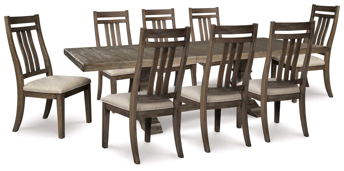 Wyndahl Rustic Brown Dining Table and 8 Chairs