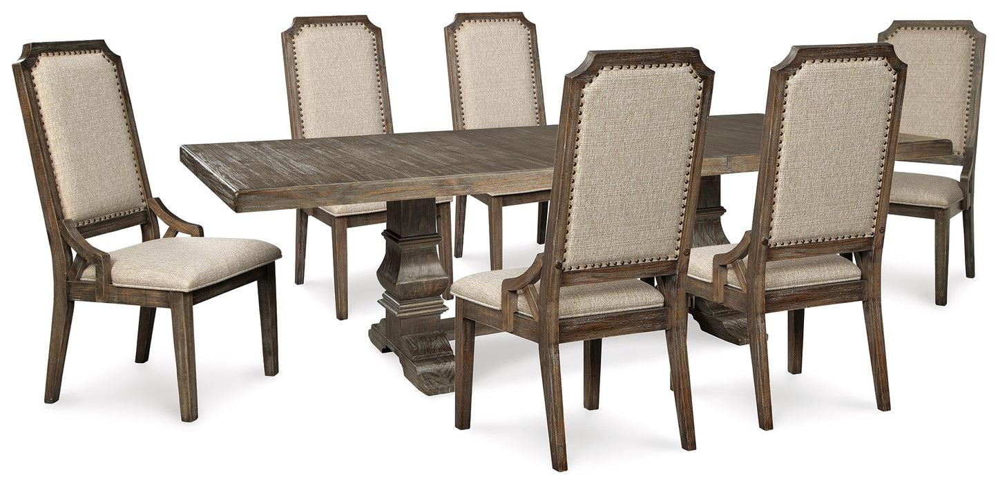 Wyndahl Rustic Brown Dining Table and 6 Chairs