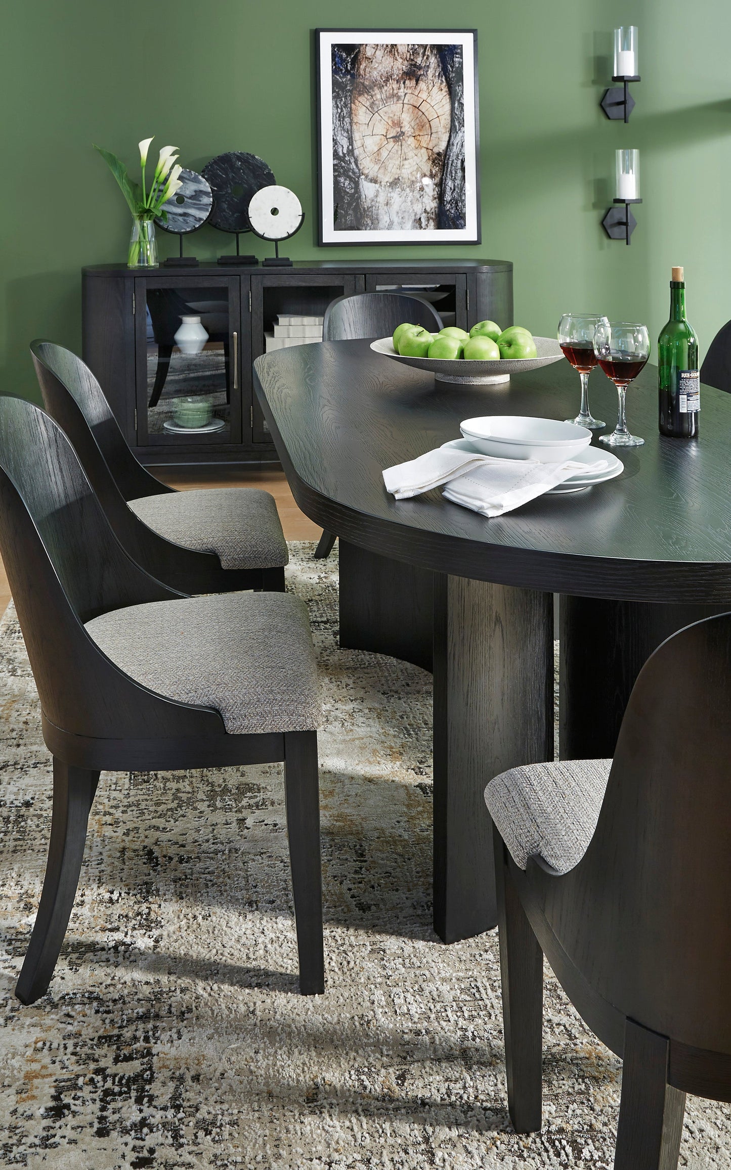 Rowanbeck Gray/Black Dining Room Chair (Set of 2)