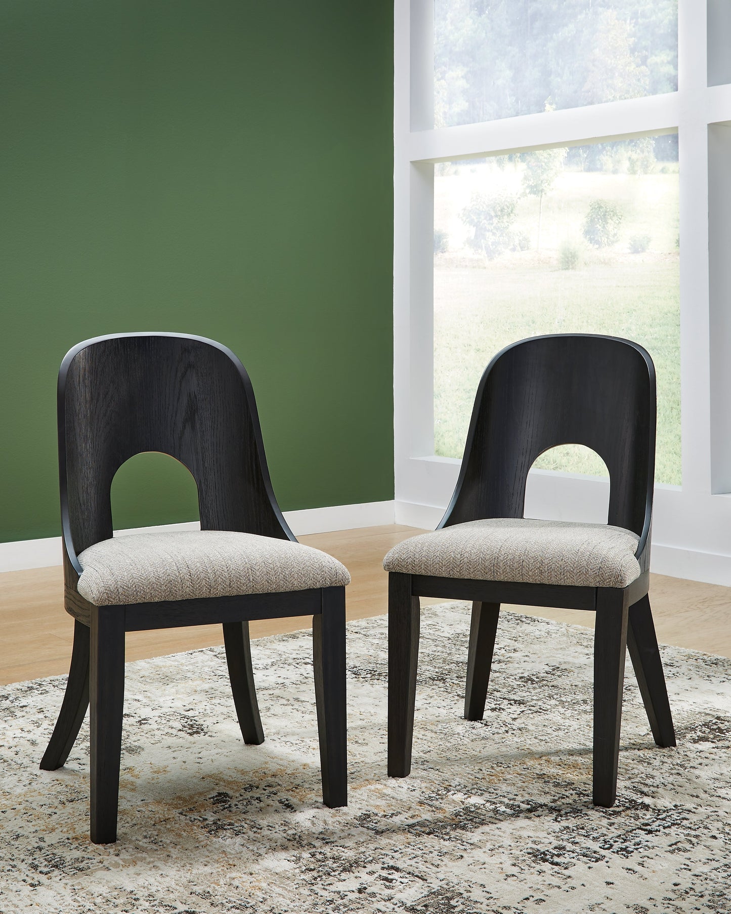 Rowanbeck Gray/Black Dining Room Chair (Set of 2)