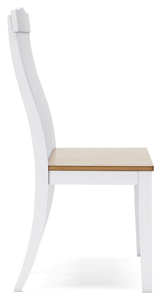 Ashbryn White/Natural Dining Double Chair