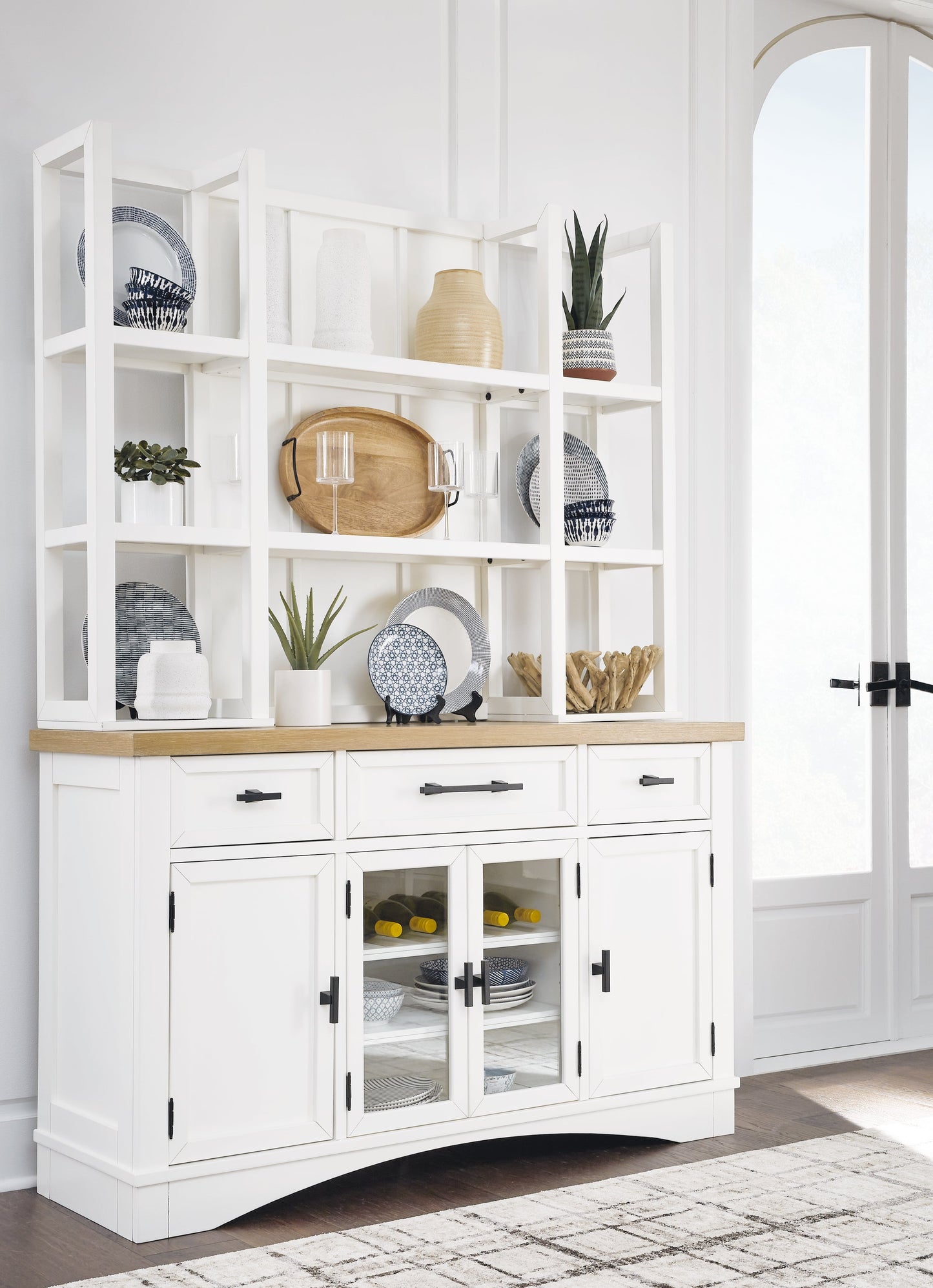 Ashbryn White/Natural Dining Hutch