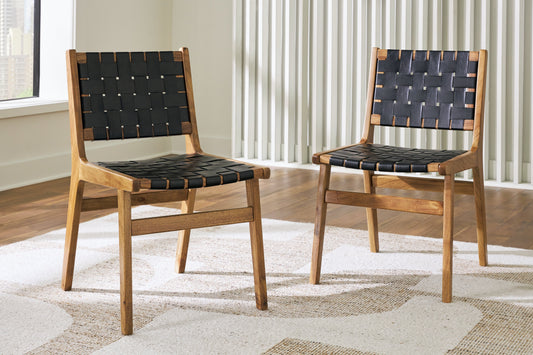 Fortmaine Brown/Black Dining Chair (Set of 2)