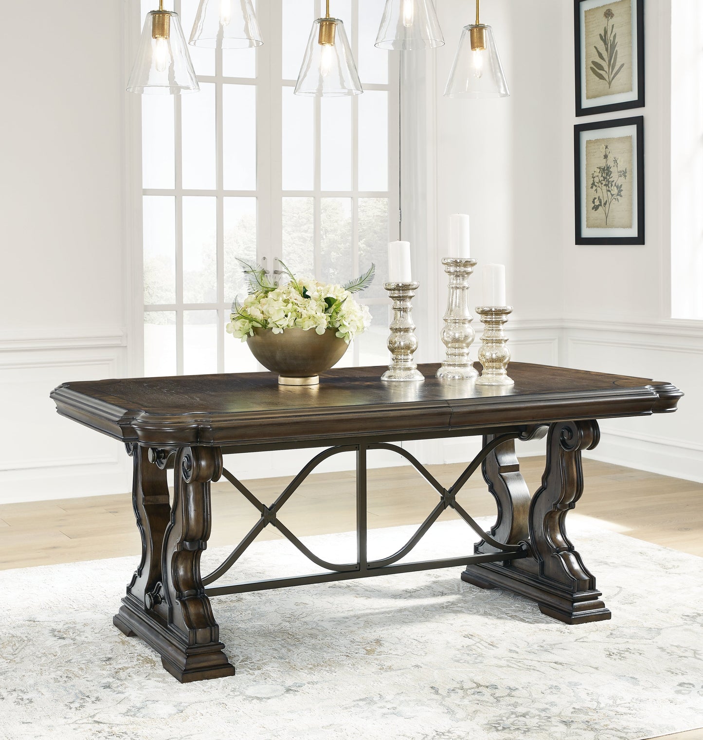 Maylee Dark Brown Dining Extension Table