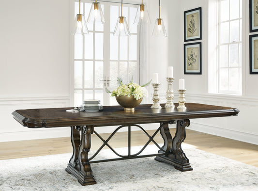 Maylee Dark Brown Dining Extension Table