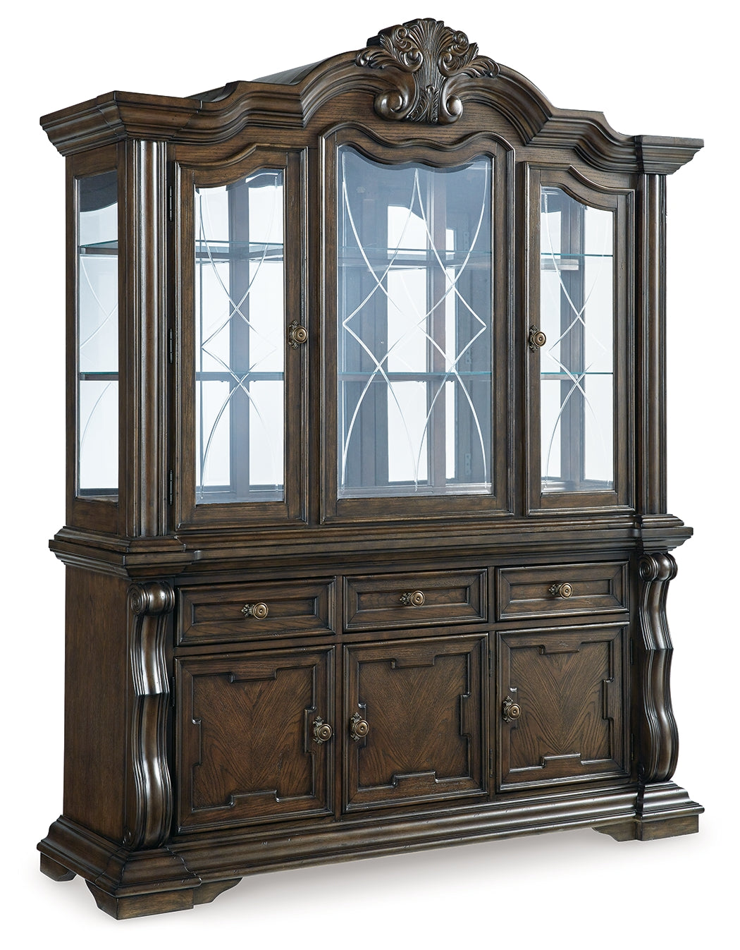 Maylee Dark Brown Dining Buffet and Hutch