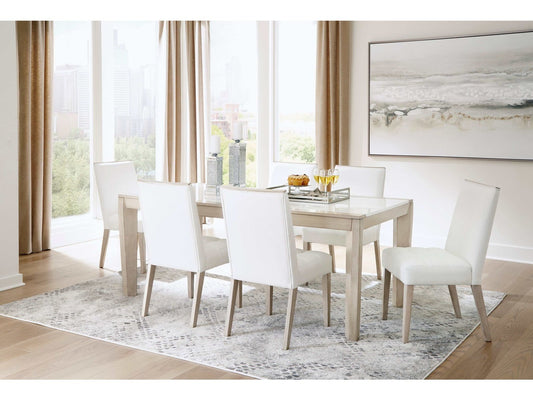 Wendora Bisque & White Dining Room Set / 7pc