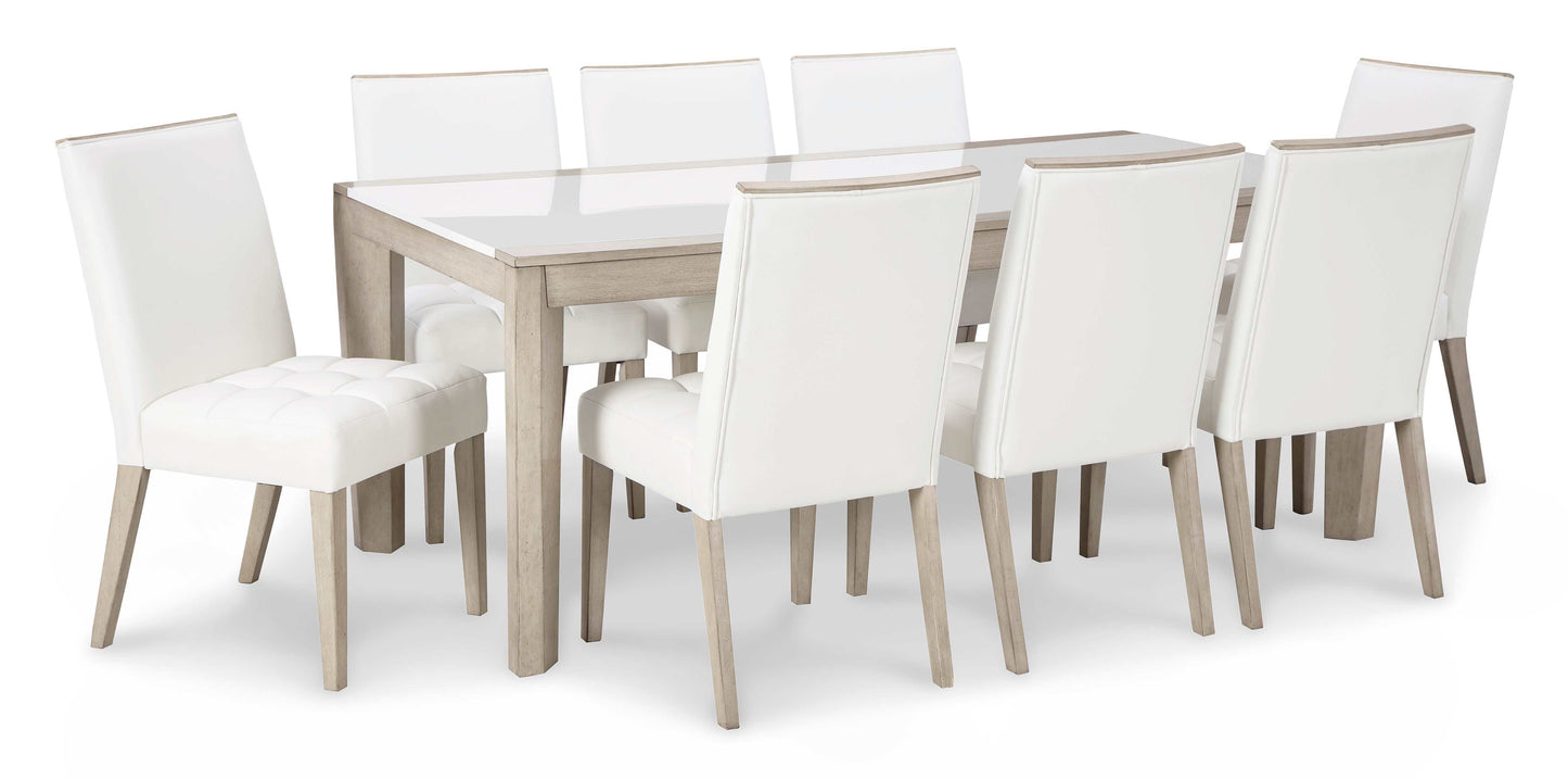 Wendora Bisque & White Dining Room Set / 9pc