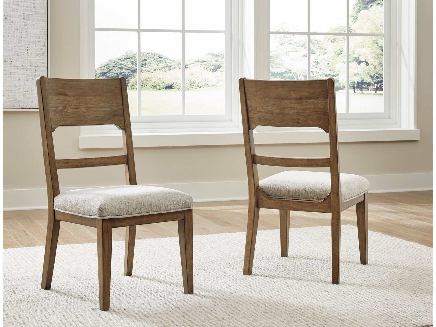 Cabalynn Oatmeal & Light Brown Dining Side Chair (Set of 2)