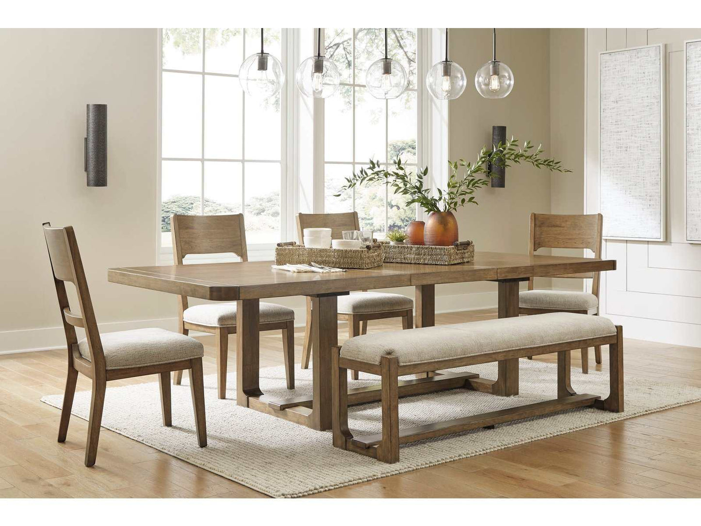 Cabalynn Light Brown Dining Room Set / 6pc