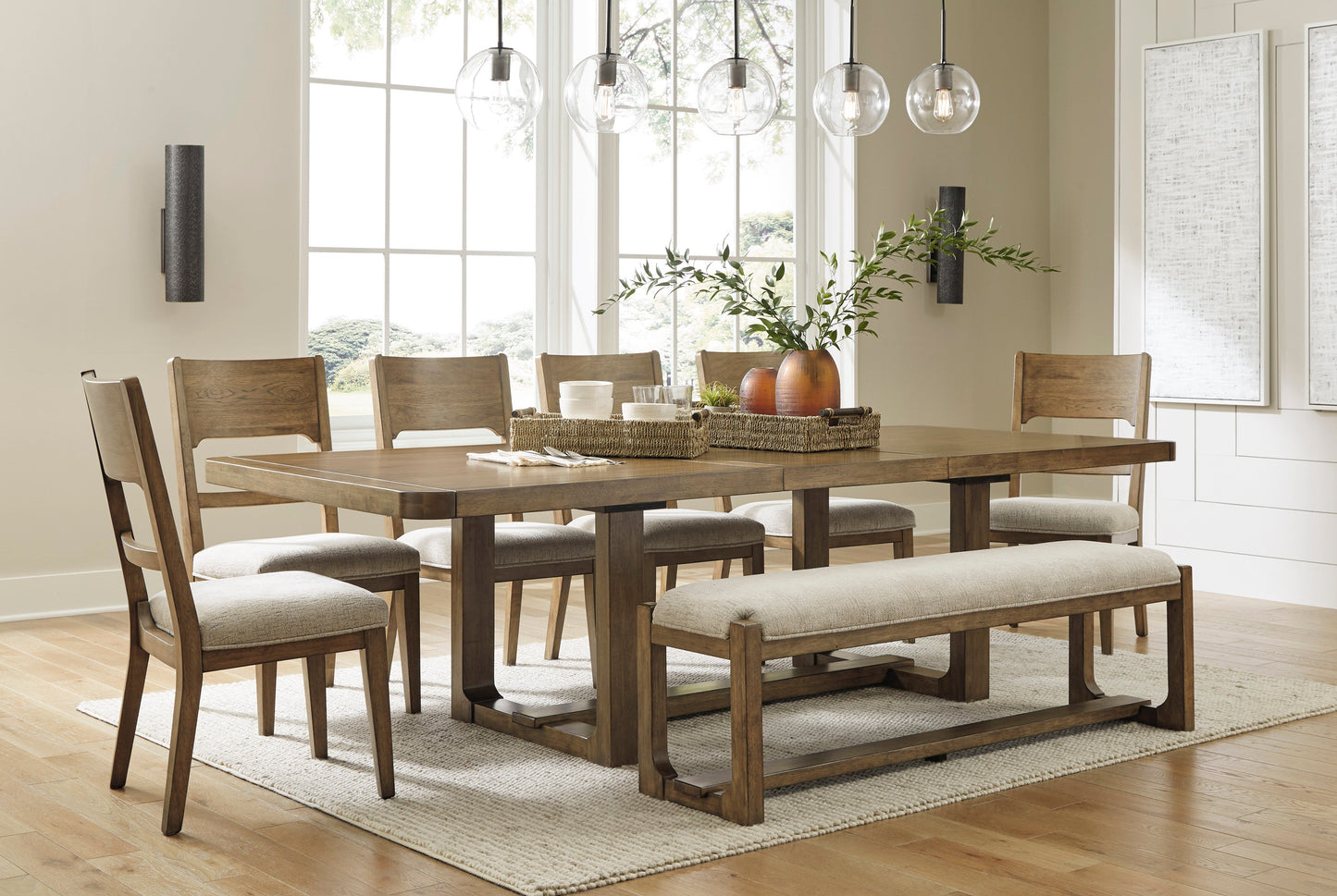 Cabalynn Light Brown Dining Room Set / 8pc