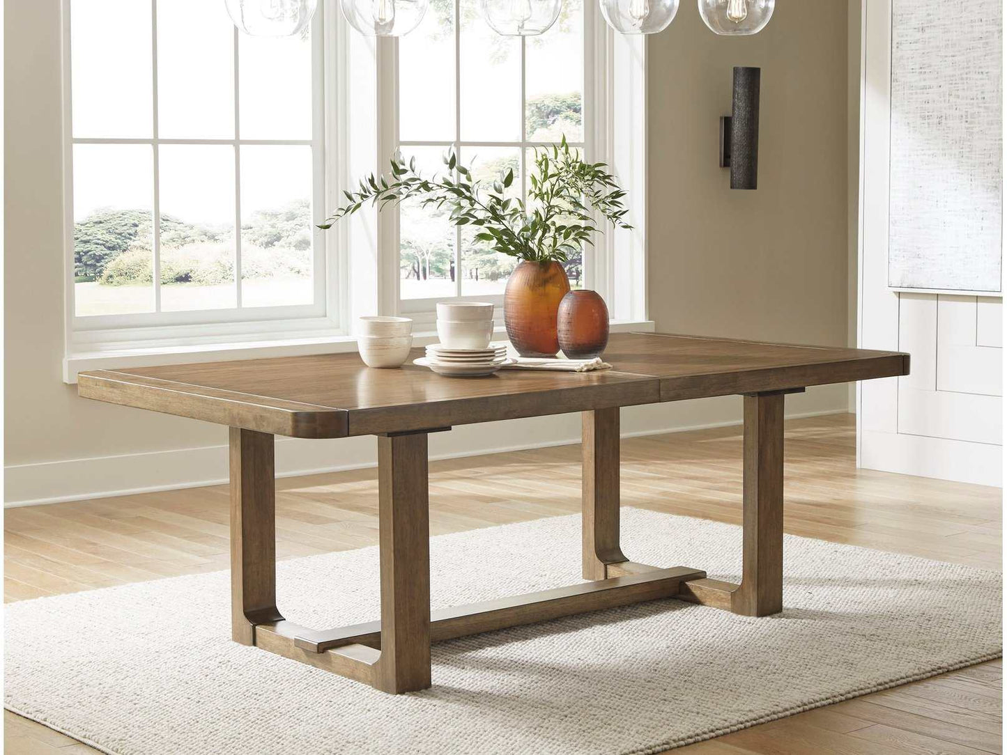 Cabalynn Light Brown Dining Table w/ Extension