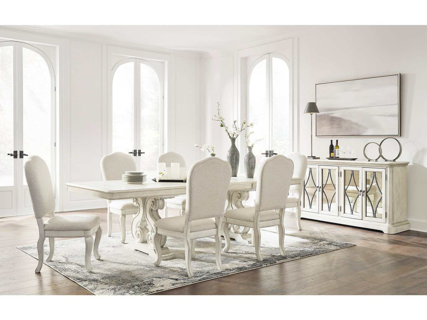 Arlendyne Antique White Dining Room Set / 7pc