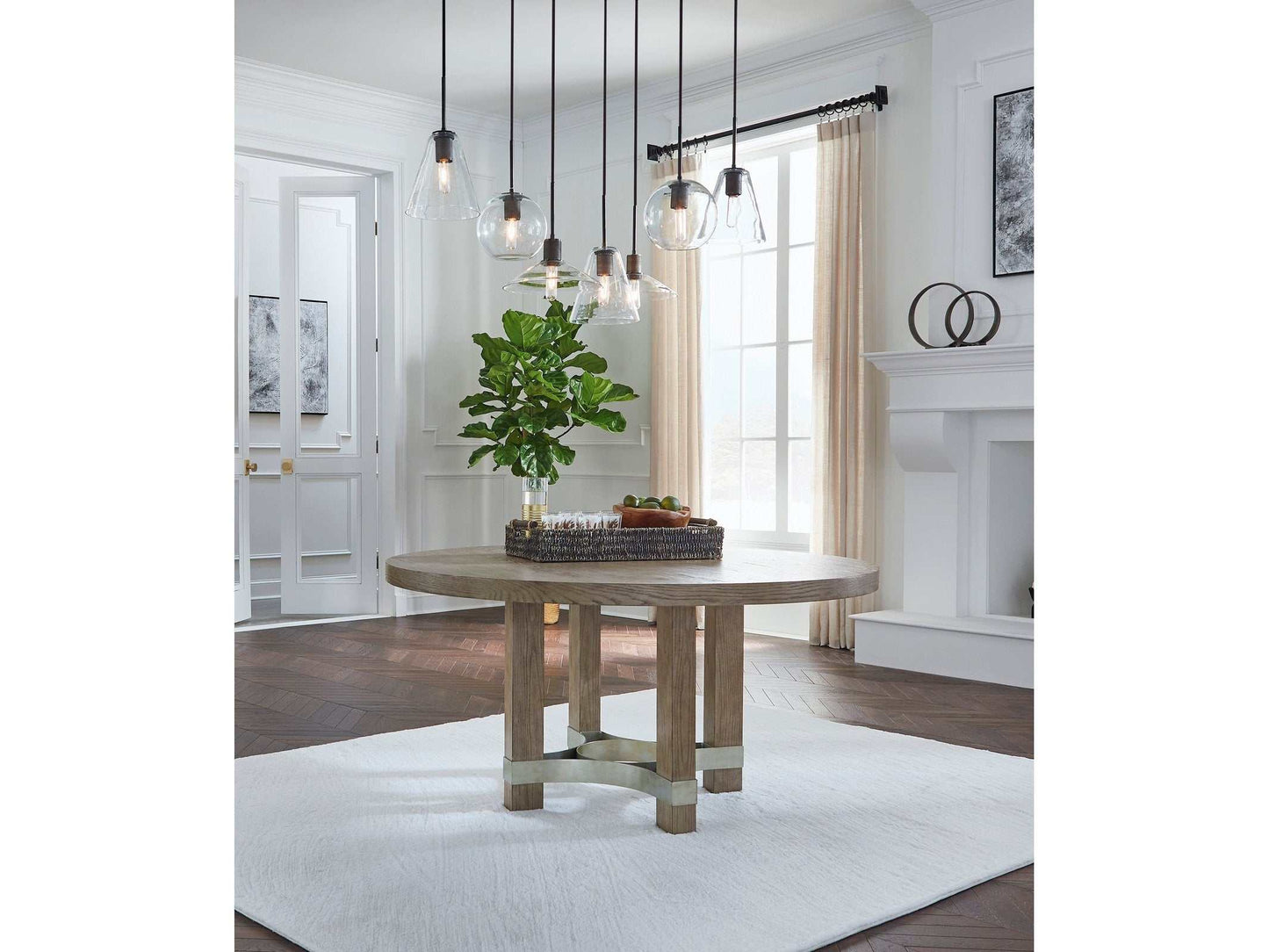 Chrestner Gray Round Dining Table