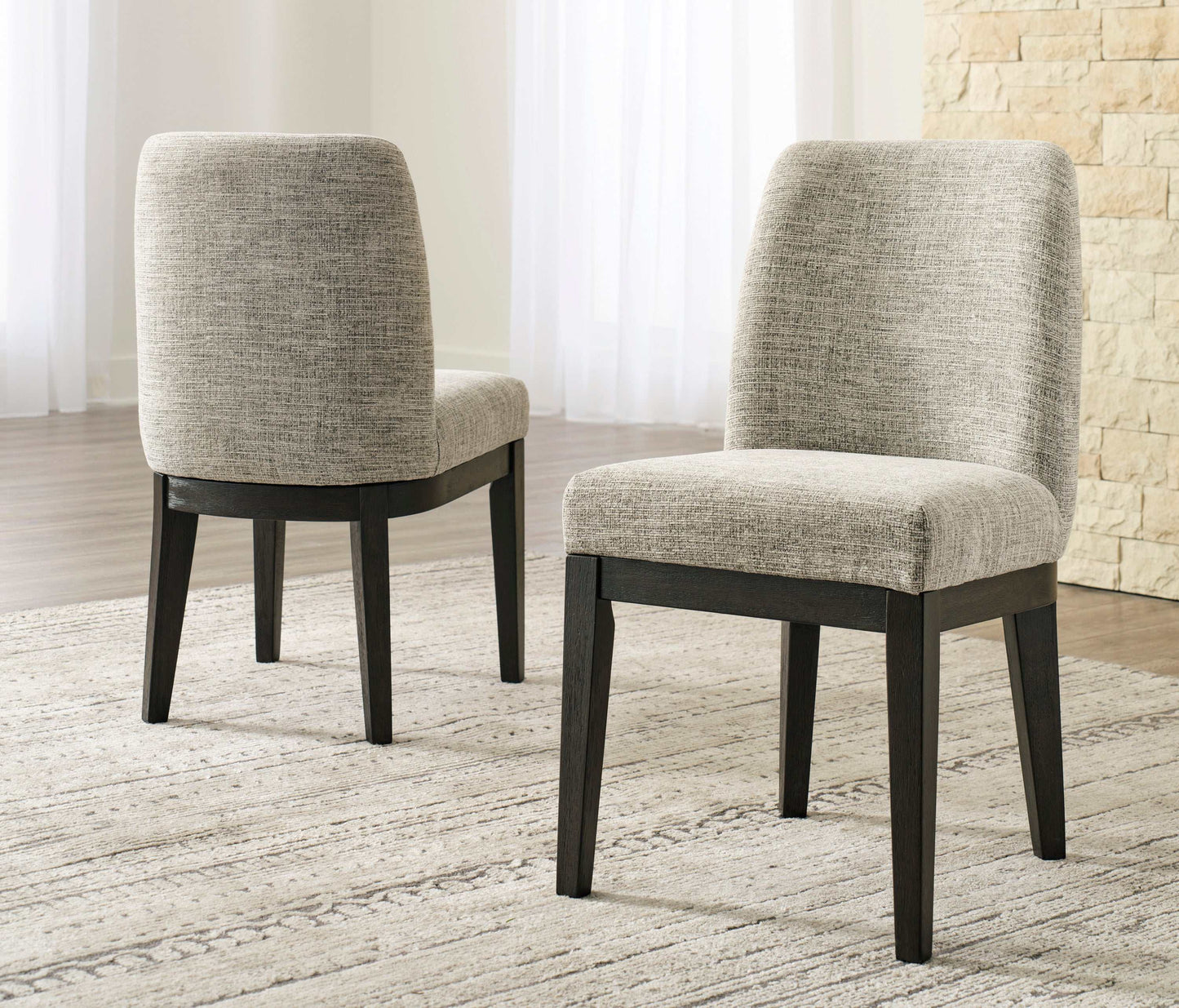 Burkhaus Beige & Dark Brown Dining Side Chair (Set of 2)