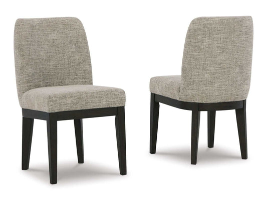 Burkhaus Beige & Dark Brown Dining Side Chair (Set of 2)