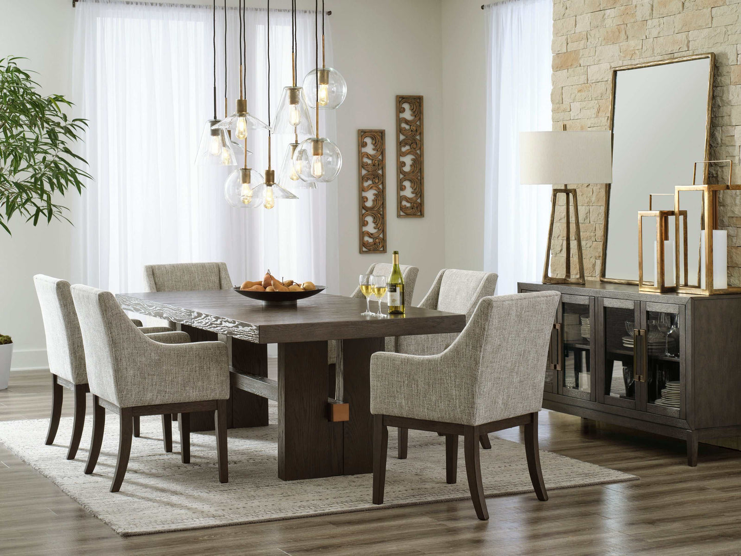 Burkhaus Dark Brown Dining Room Set / 8pc