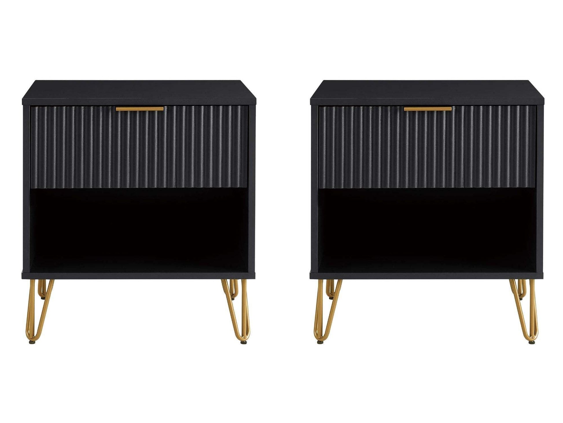 DUMBO 1.0 Nightstand in Black (set of 2) - Ornate Home