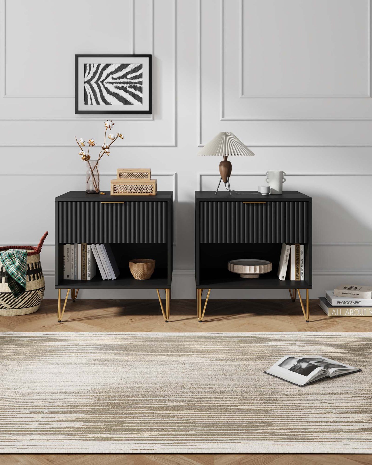 DUMBO 1.0 Nightstand in Black (set of 2) - Ornate Home