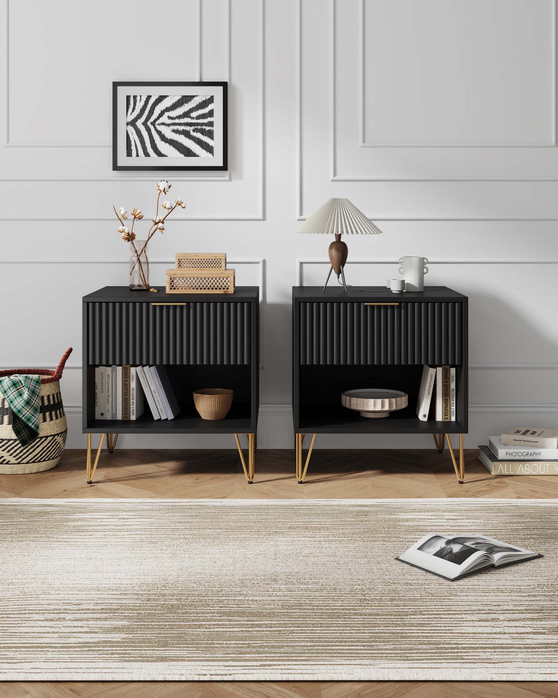 DUMBO 1.0 Nightstand in Black (set of 2) - Ornate Home
