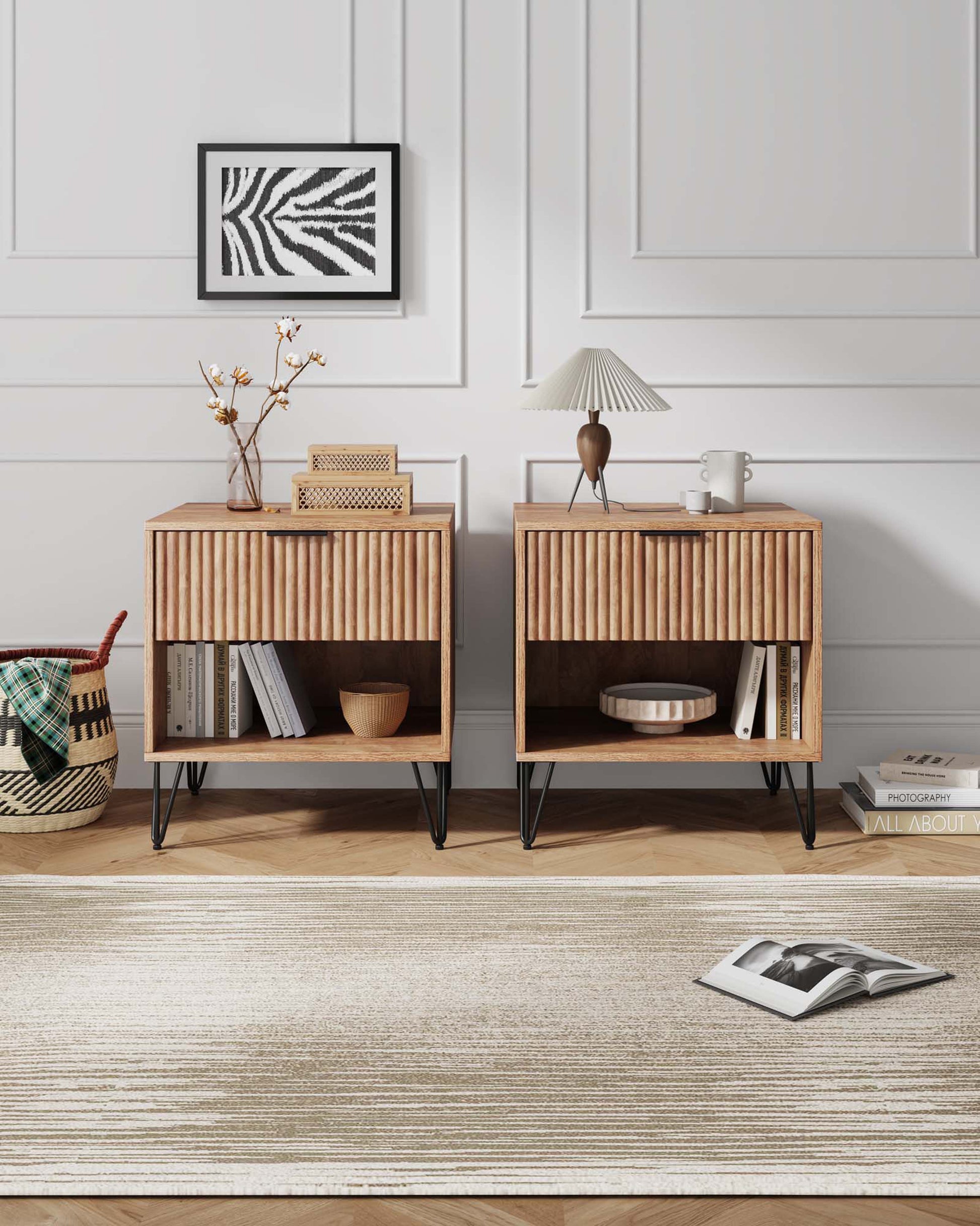 DUMBO 1.0 Nightstand in Golden Brown (set of 2) - Ornate Home