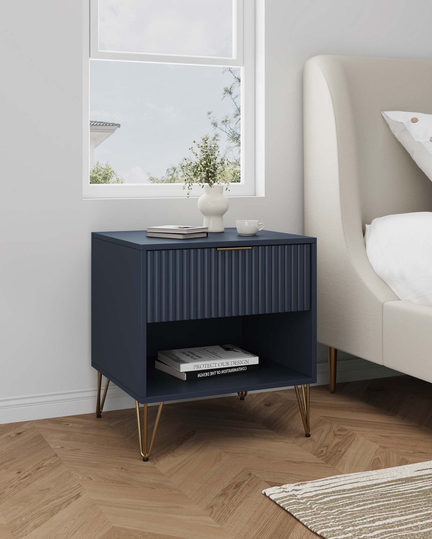 DUMBO 1.0 Nightstand in Midnight Blue - Ornate Home
