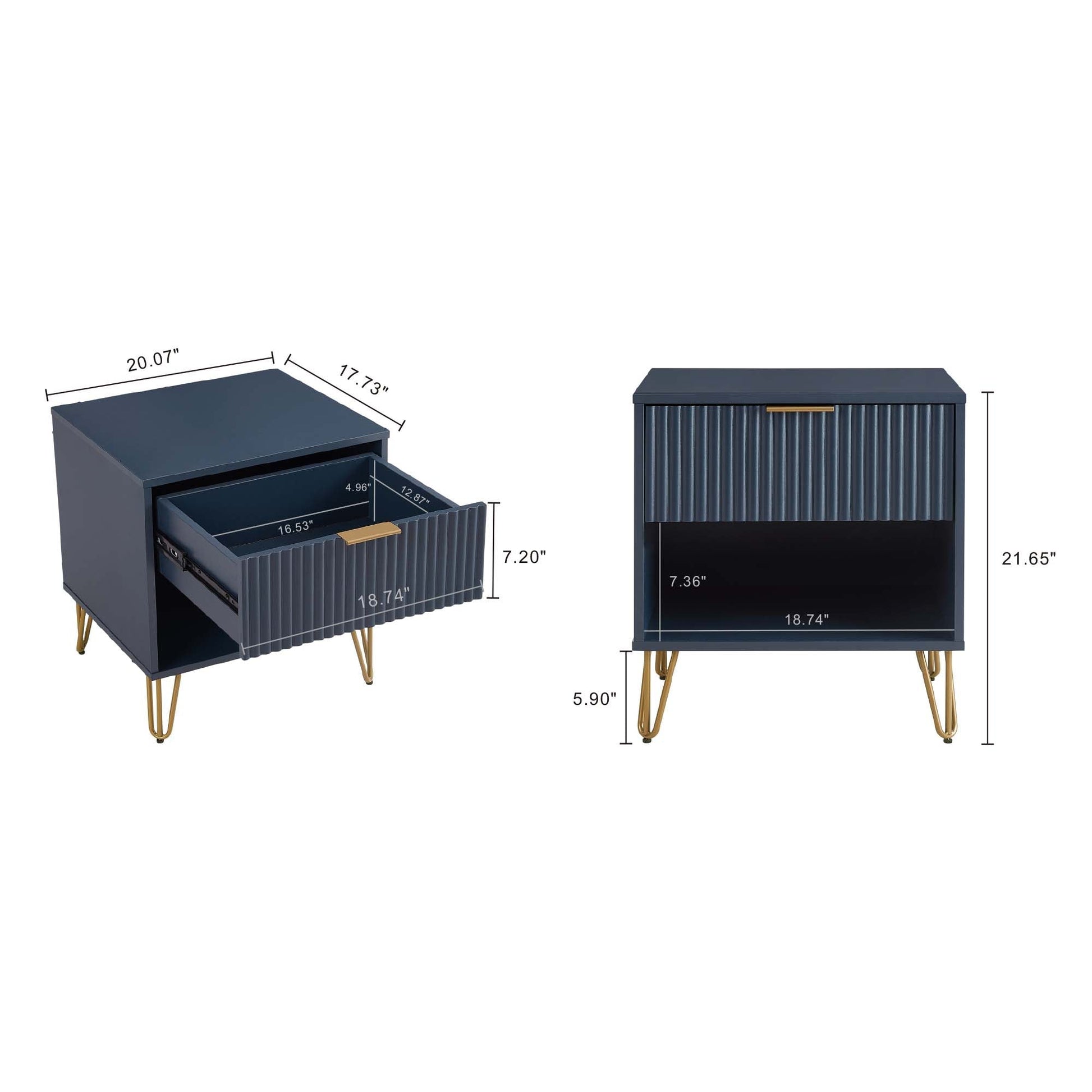 DUMBO 1.0 Nightstand in Midnight Blue - Ornate Home