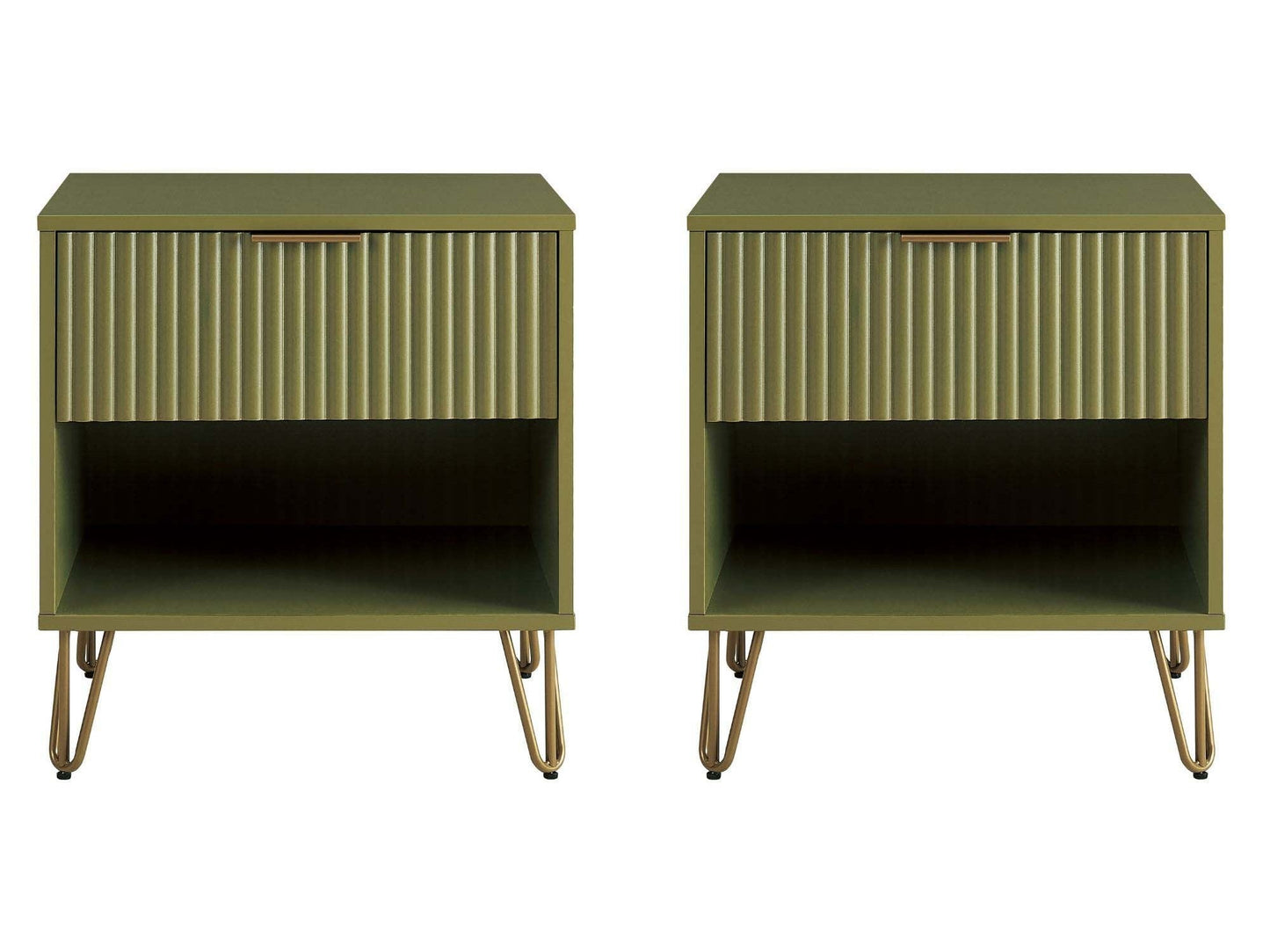 DUMBO 1.0 Nightstand in Olive Green (set of 2) - Ornate Home