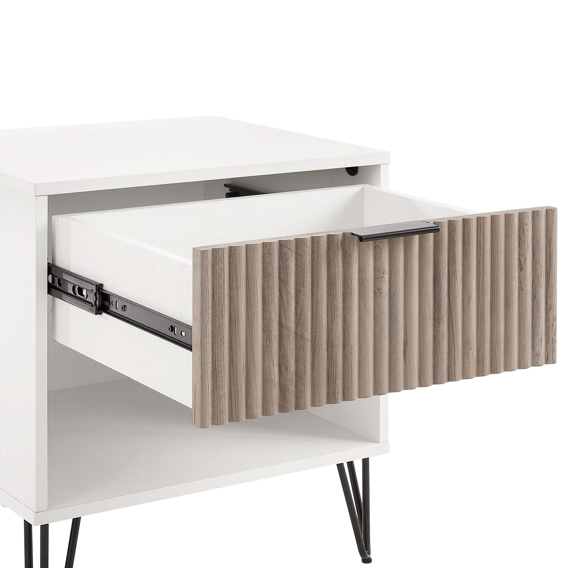 DUMBO 1.0 Nightstand in White and Rustic Grey (set of 2) - Ornate Home