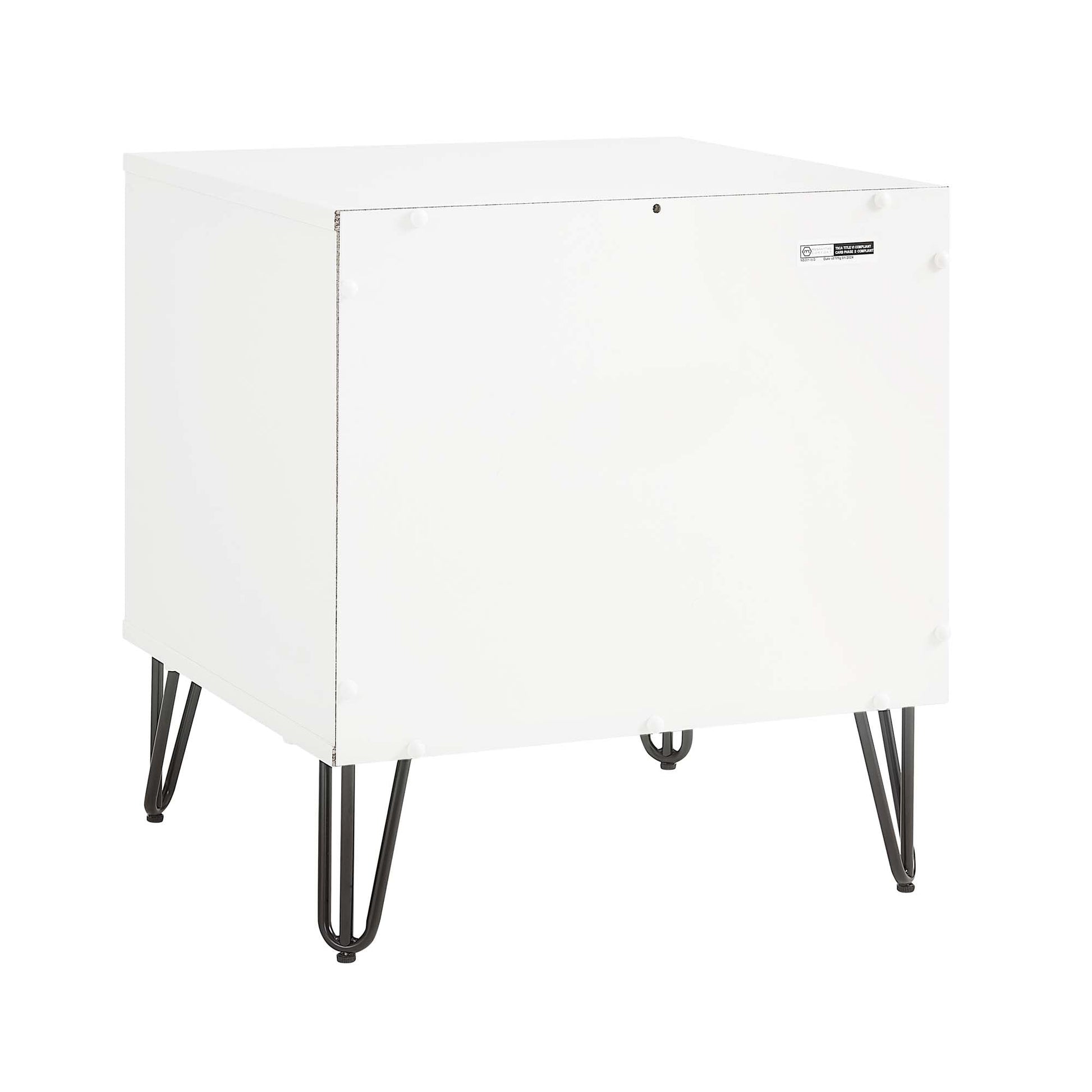 DUMBO 1.0 Nightstand in White and Rustic Grey (set of 2) - Ornate Home