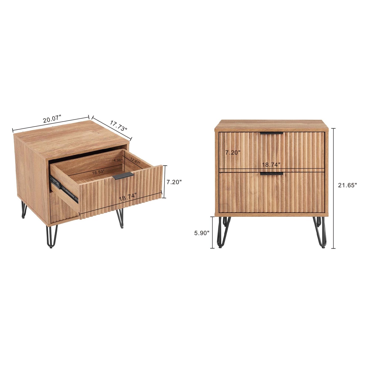 DUMBO 2.0 Nightstand in Golden Brown (set of 2) - Ornate Home