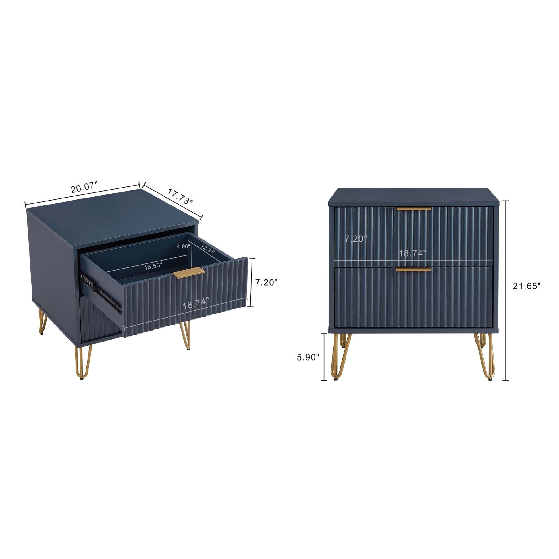 DUMBO 2.0 Nightstand in Midnight Blue - Ornate Home