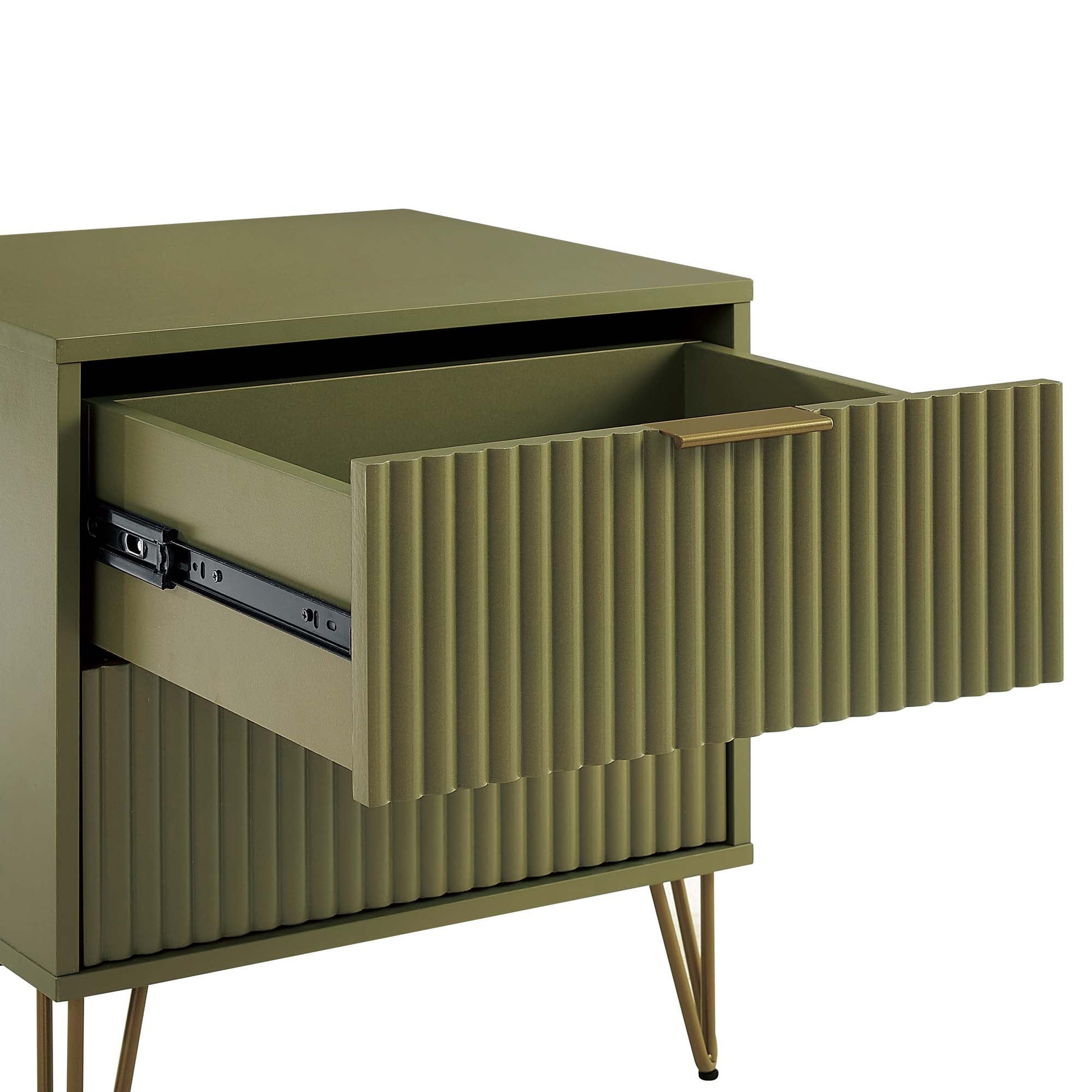 DUMBO 2.0 Nightstand in Olive Green (set of 2) - Ornate Home