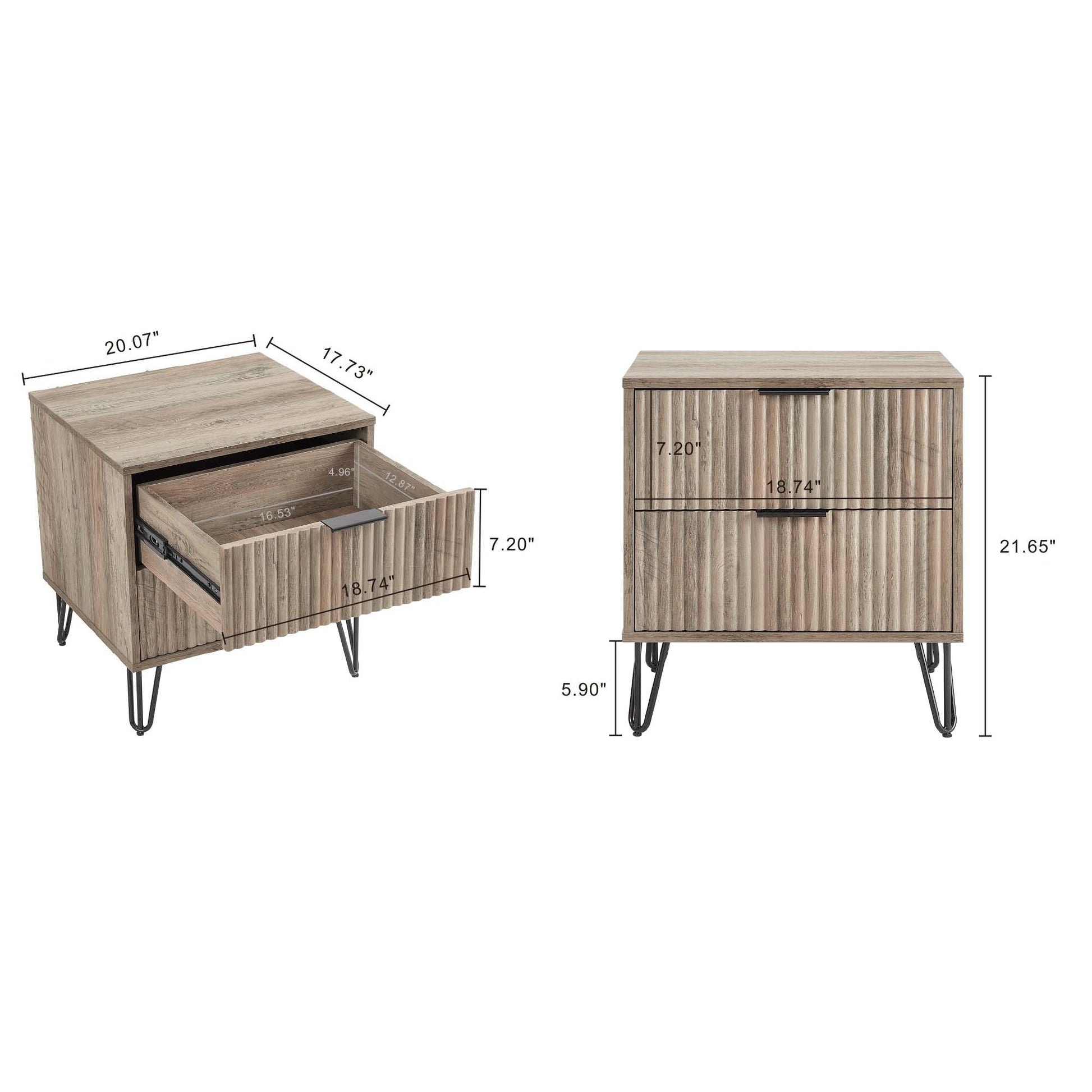 DUMBO 2.0 Nightstand in Rustic Grey - Ornate Home