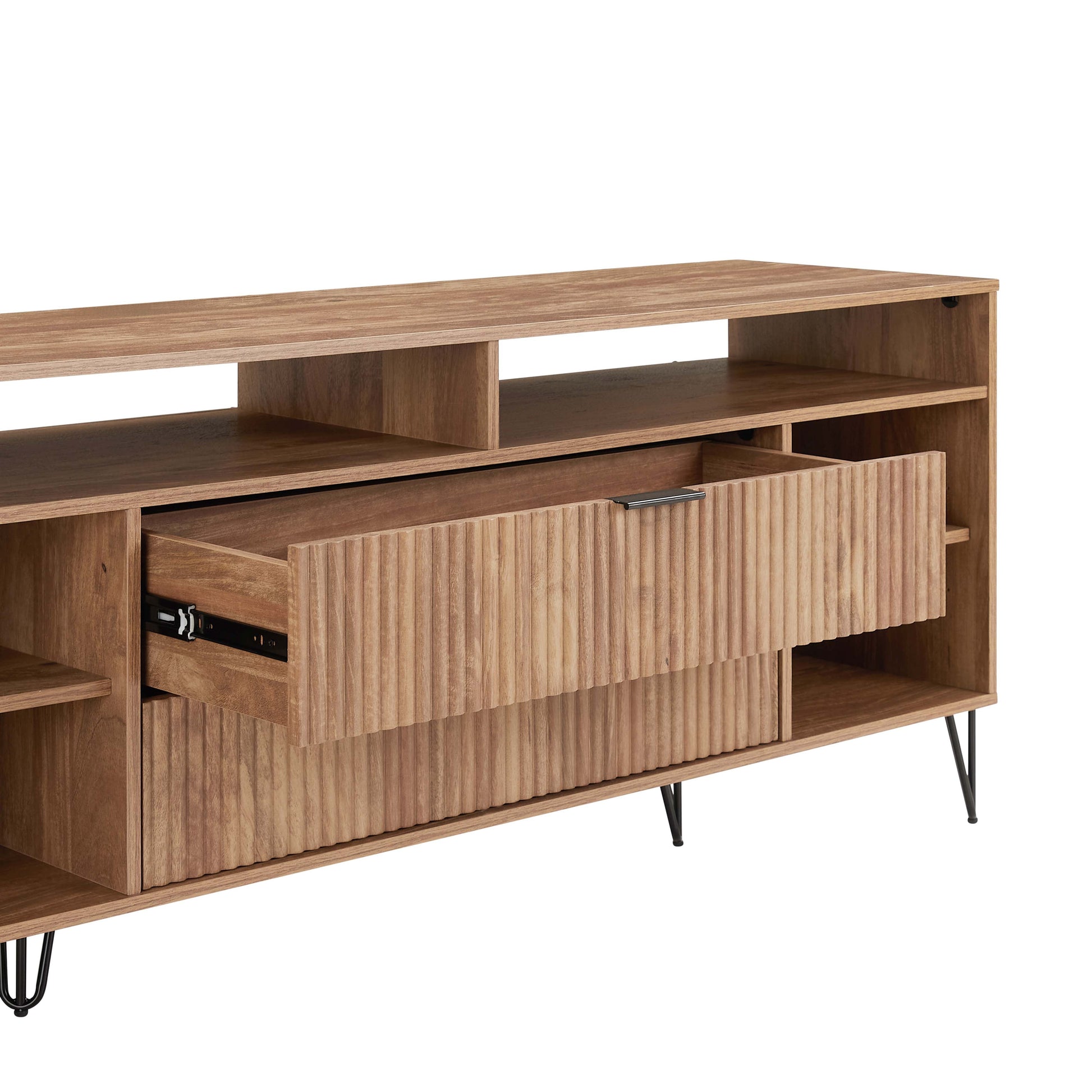 DUMBO 63" TV Stand in Golden Brown - Ornate Home