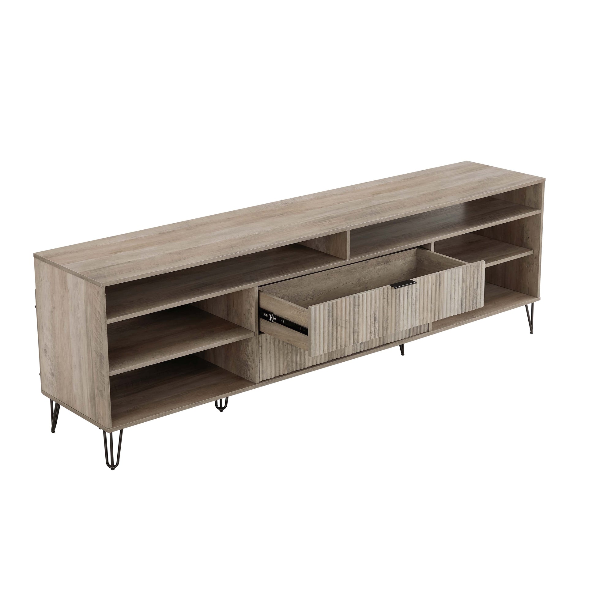 DUMBO 85" TV Stand in Golden Brown - Ornate Home