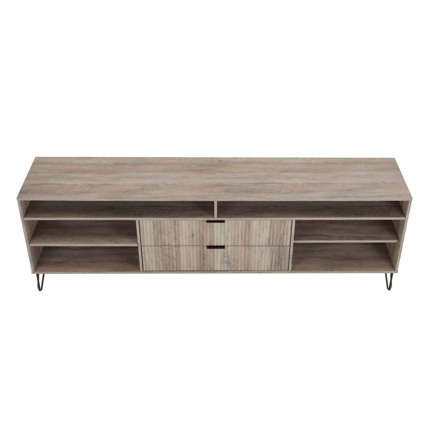 DUMBO 85" TV Stand in Rustic Grey - Ornate Home