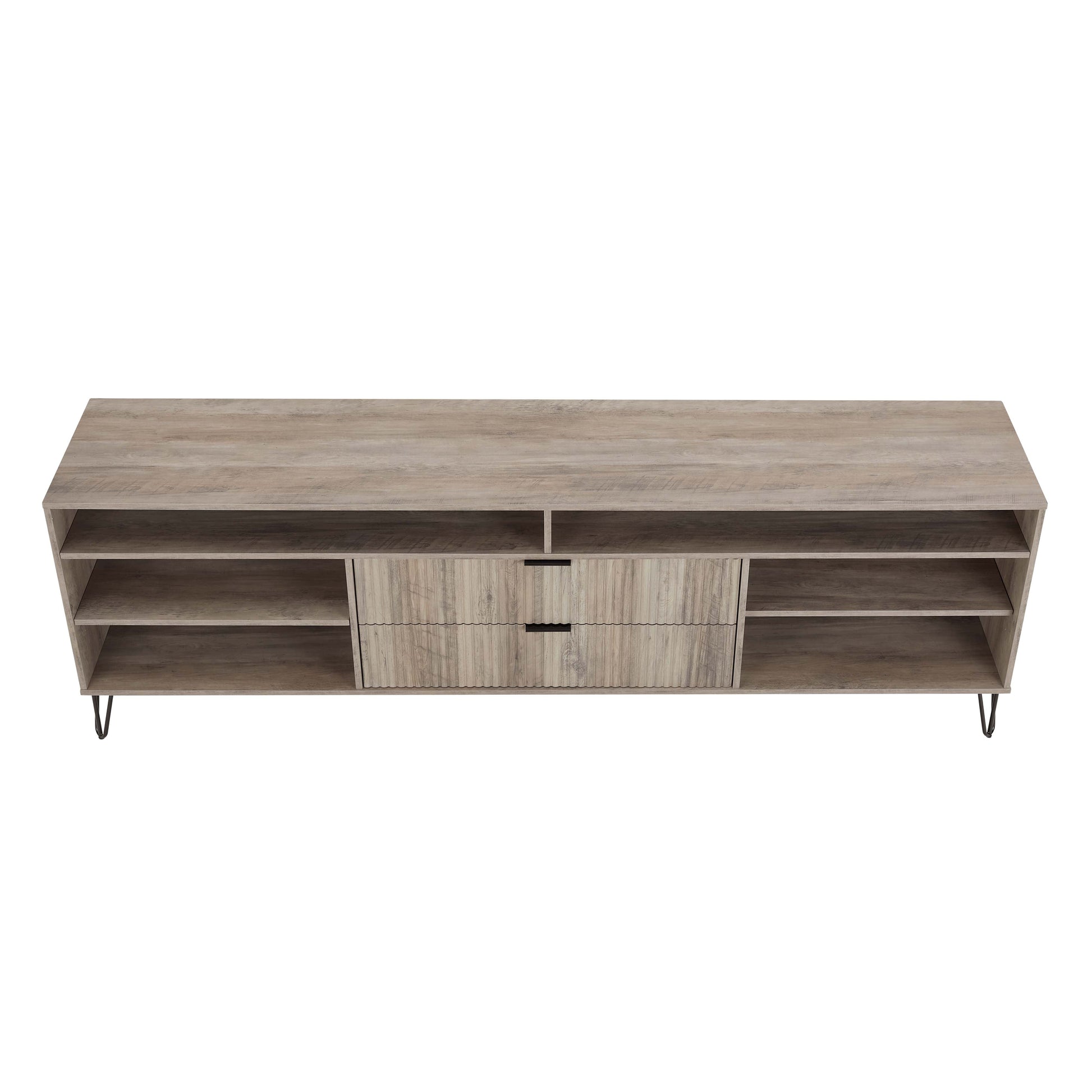 DUMBO 85" TV Stand in Rustic Grey - Ornate Home