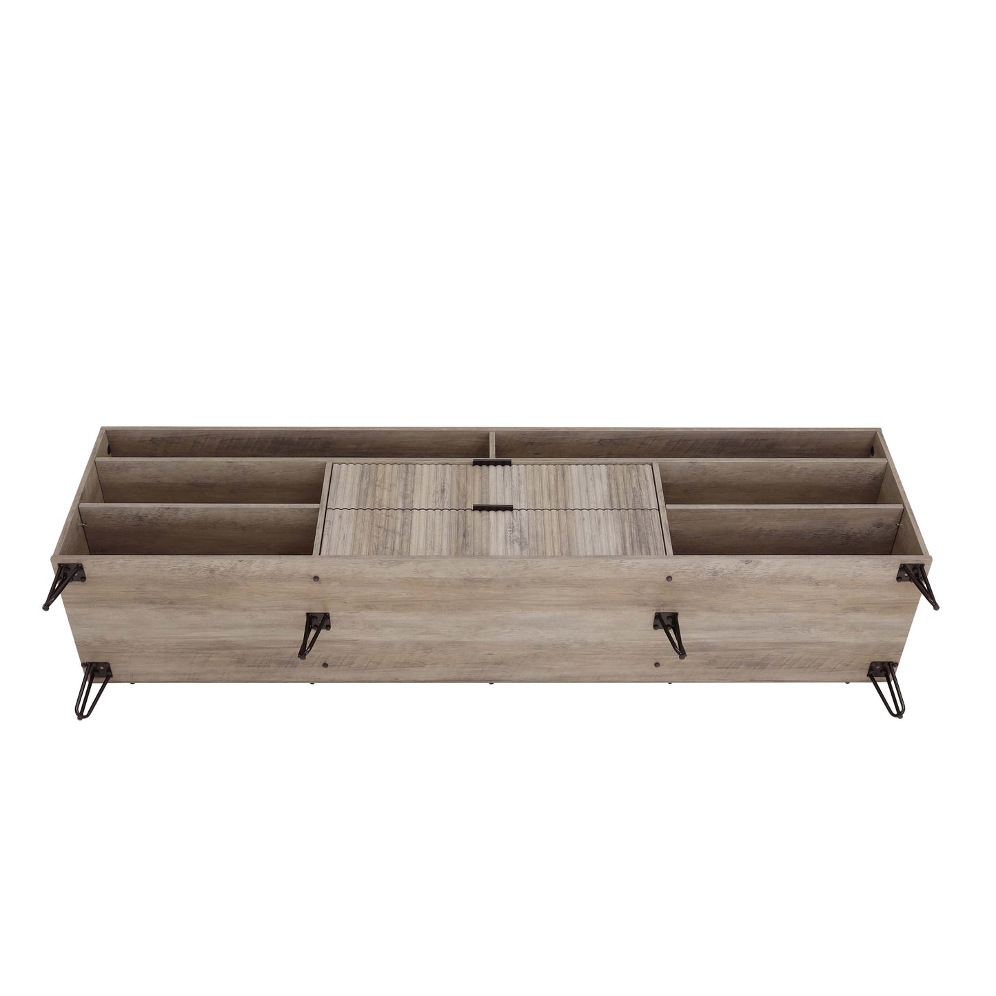 DUMBO 85" TV Stand in Rustic Grey - Ornate Home