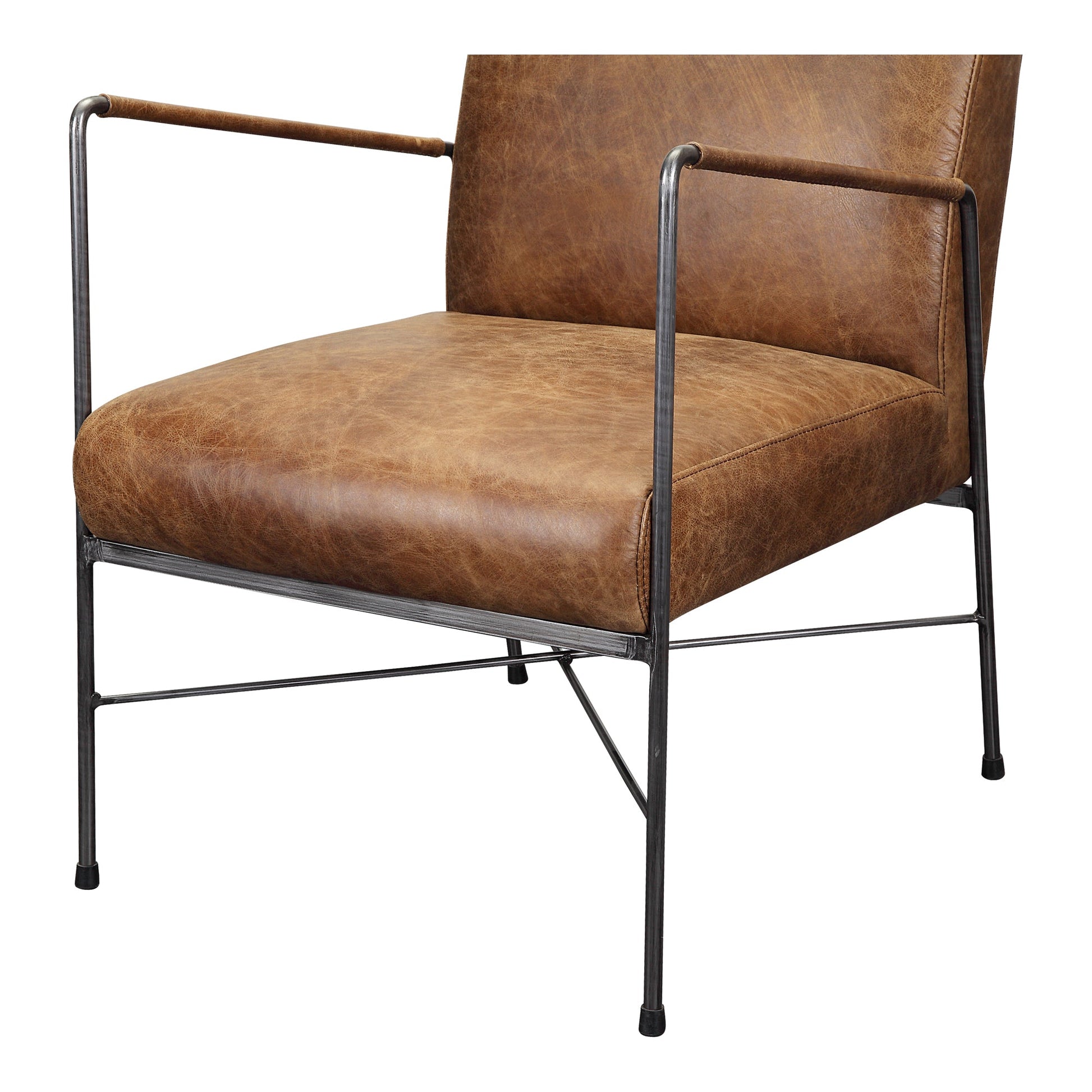 Dagwood Brown Leather Armchair - Ornate Home