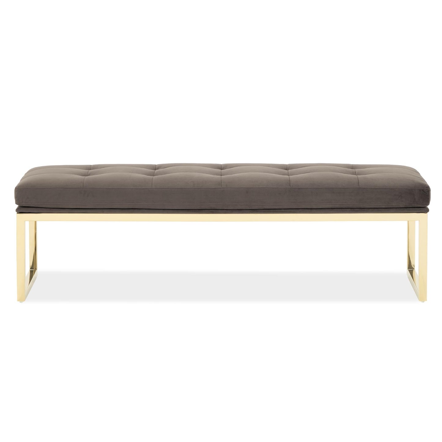 Dahlia Gold/Brown Velvet Accent Bench - Ornate Home