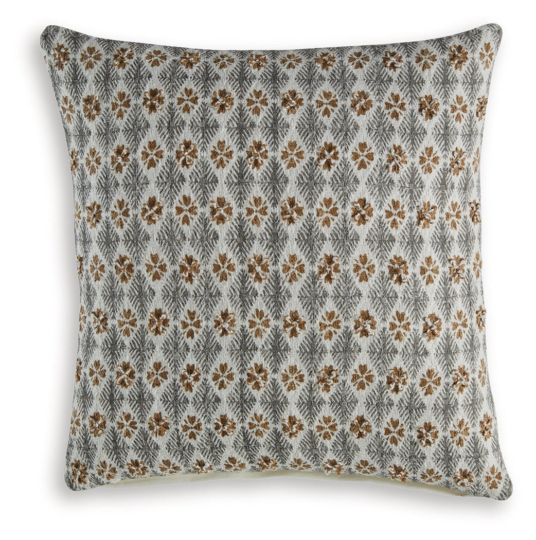 Dainwick White/Gray/Brown Pillow (Set of 4)- Viva Furn