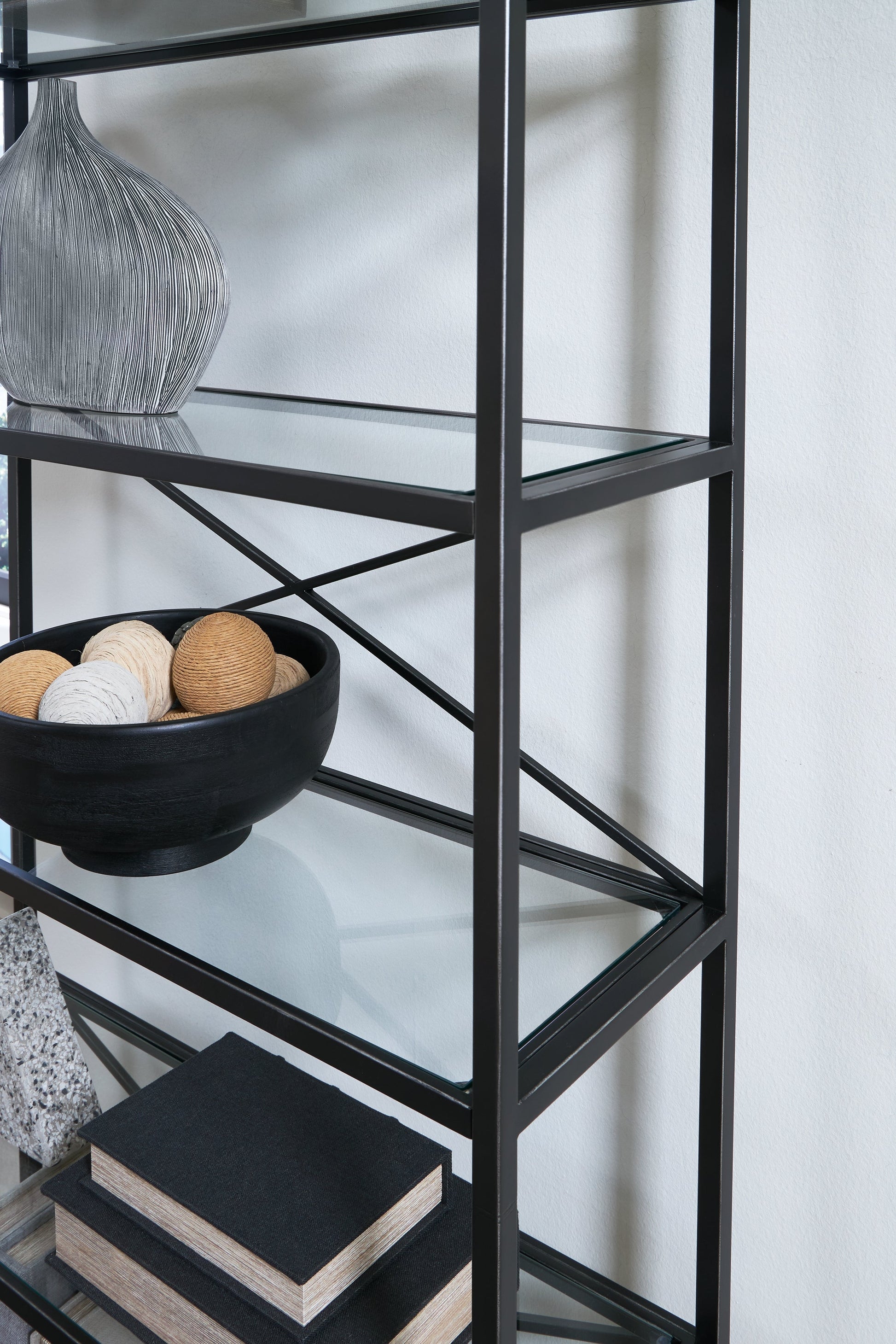Dakerwell Antique Black Bookcase- Viva Furn