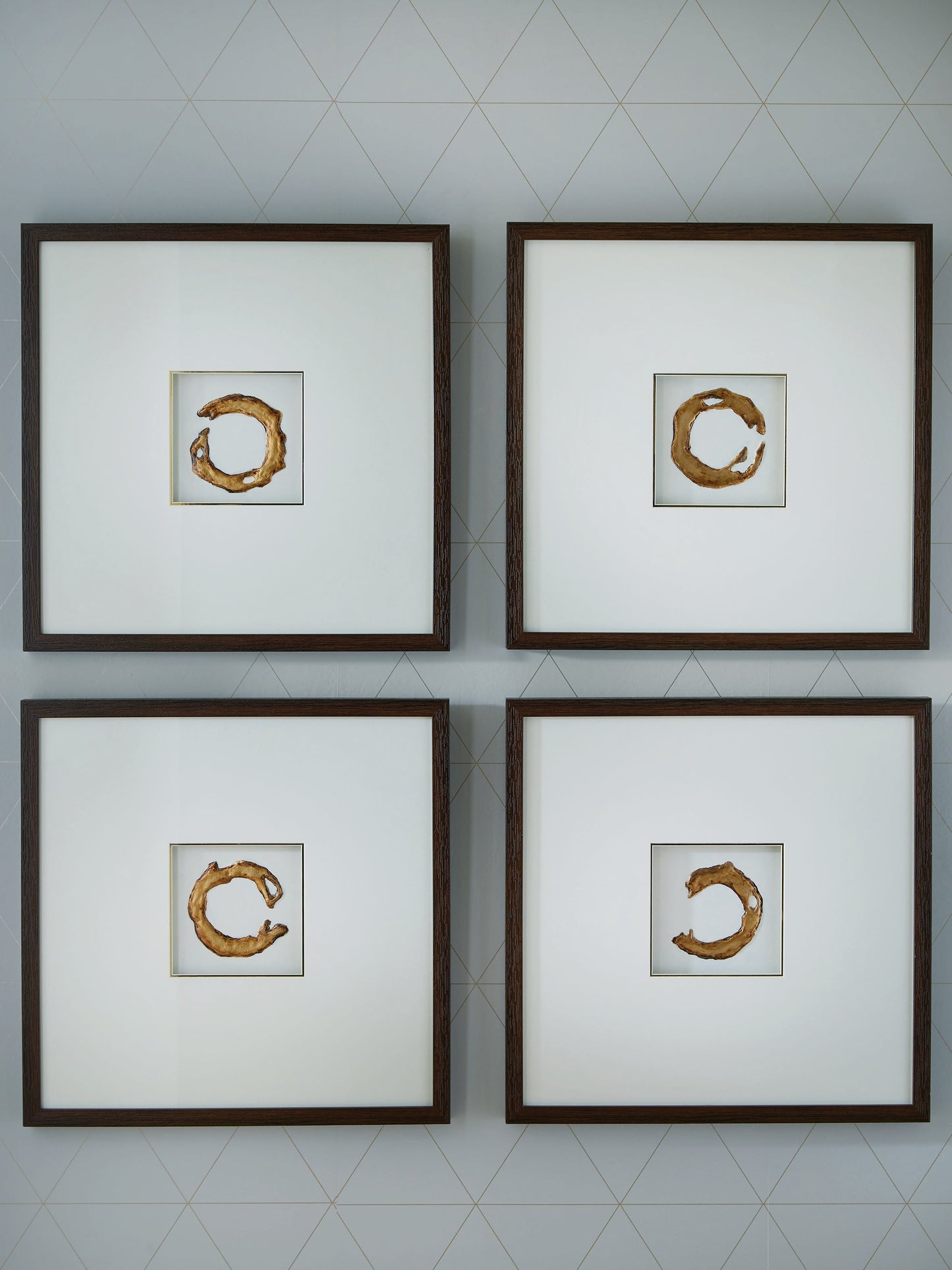Dallbourne White/Gold Wall Art Set (Set of 4)- Viva Furn