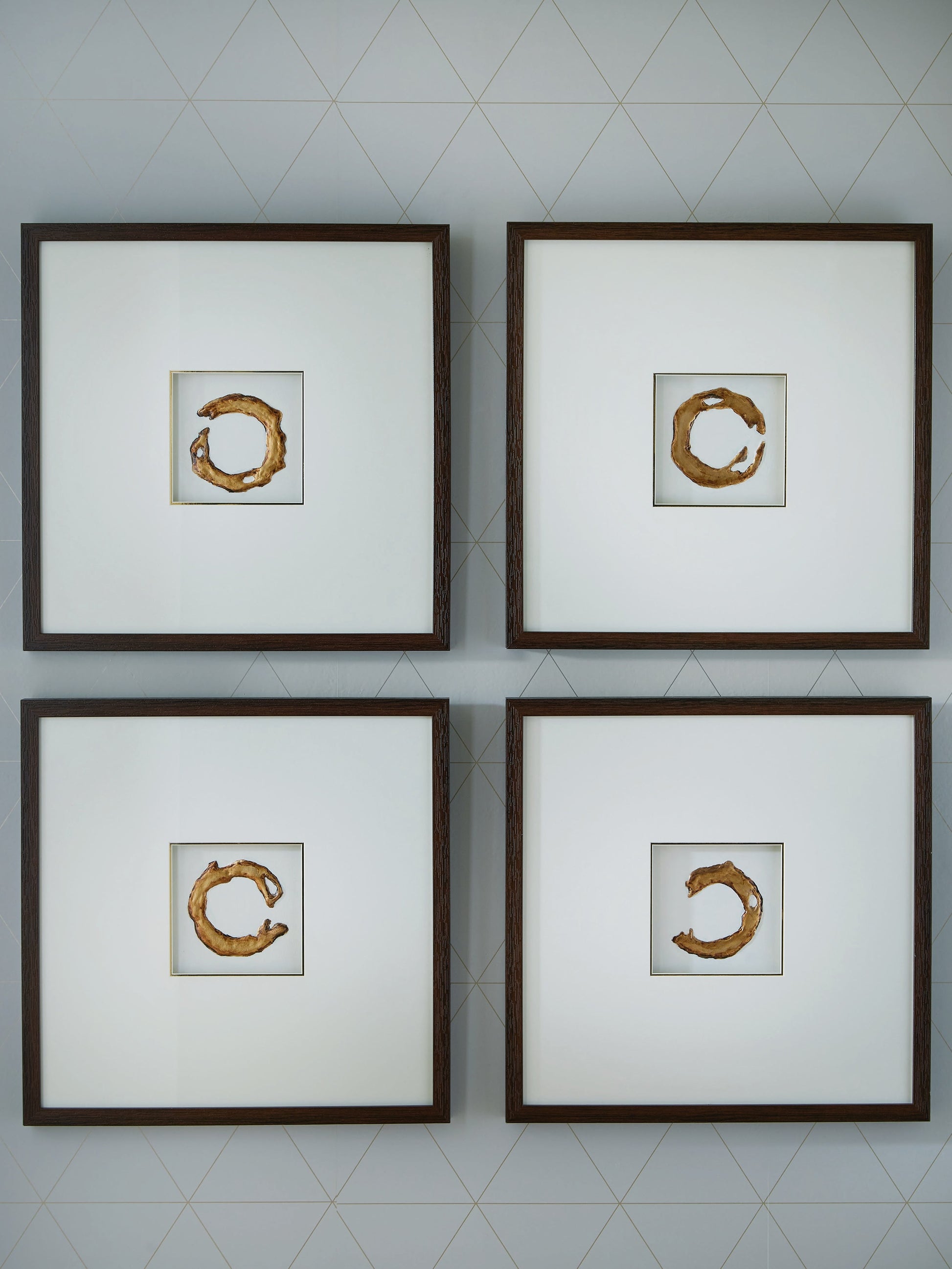 Dallbourne White/Gold Wall Art Set (Set of 4)- Viva Furn