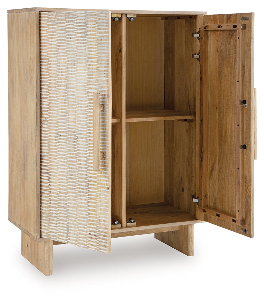 Dallinbury Natural/White Wash Accent Cabinet- Viva Furn