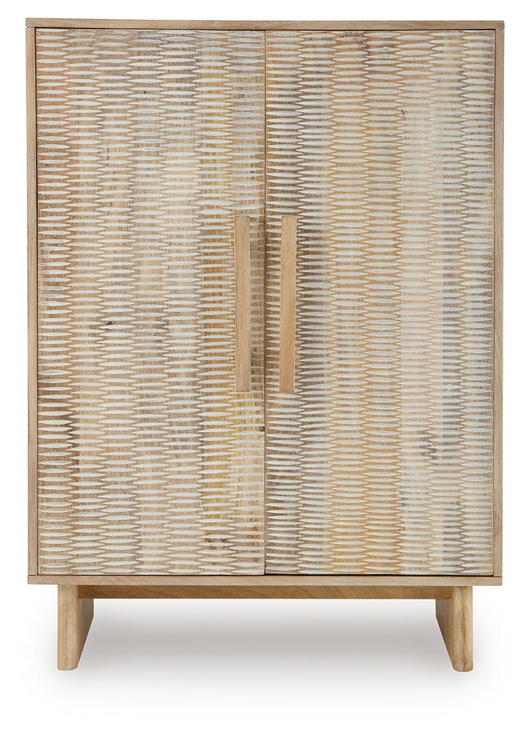 Dallinbury Natural/White Wash Accent Cabinet- Viva Furn
