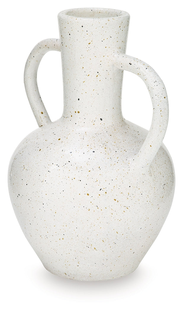 Dallinworth White/Black Vase (15" H)- Viva Furn