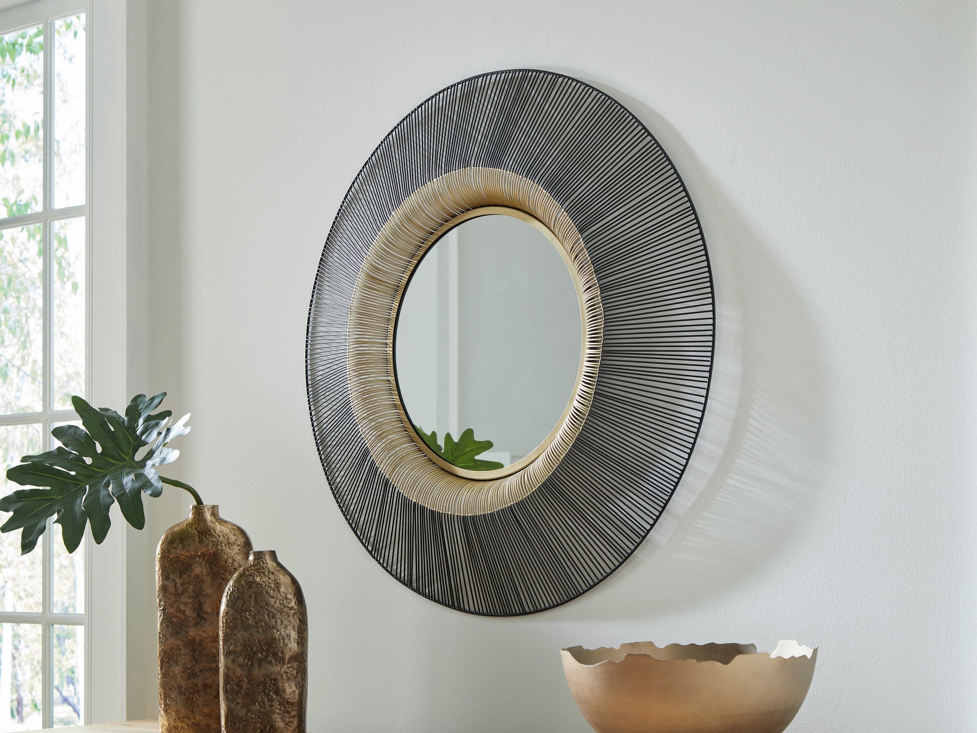 Dallmen Black/Gold Accent Mirror- Viva Furn