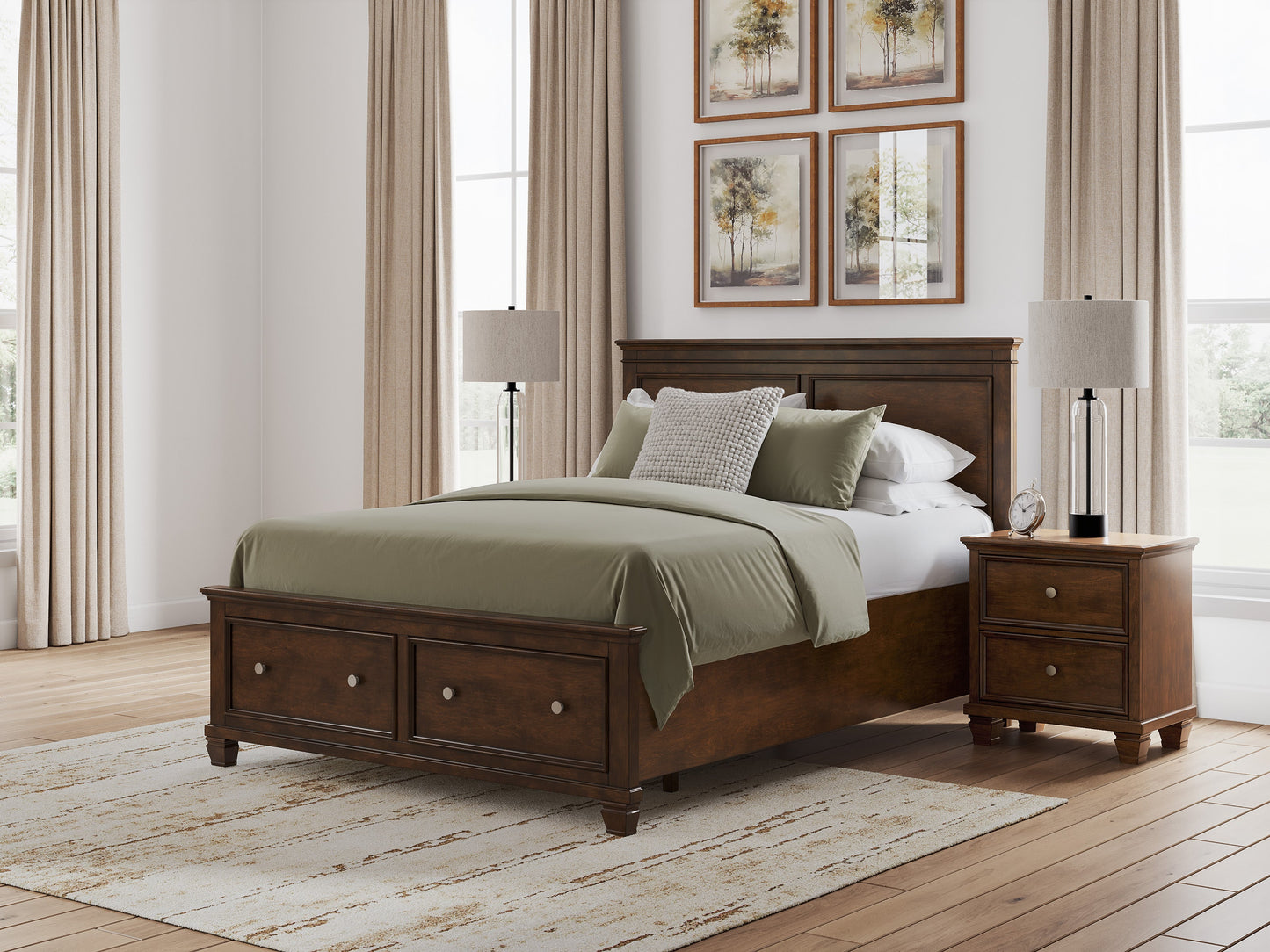 Danabrin Brown Queen Panel Storage Bed- Viva Furn